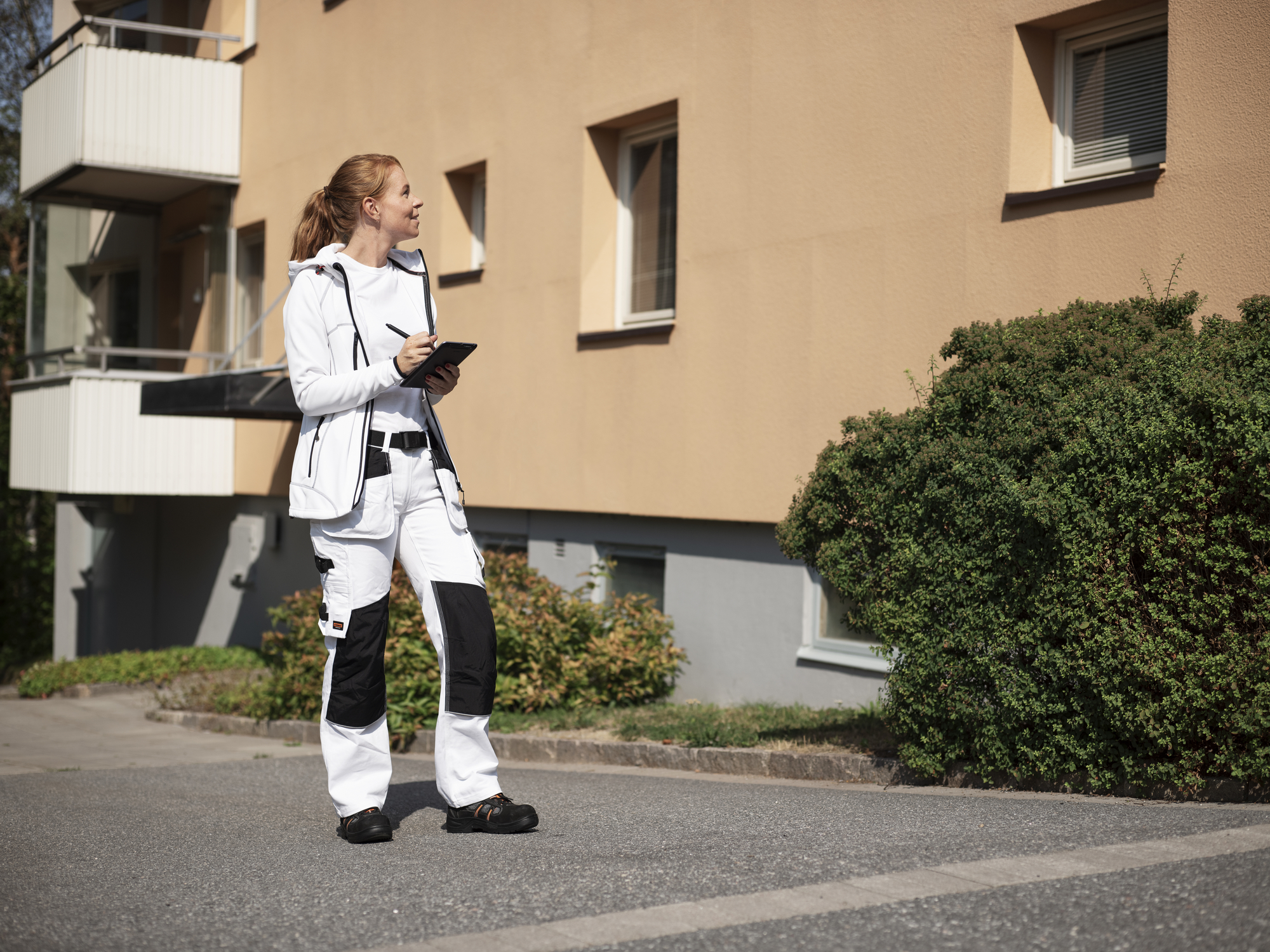 Malerbukse / Arbeidsbukse Dame Hvit/Svart