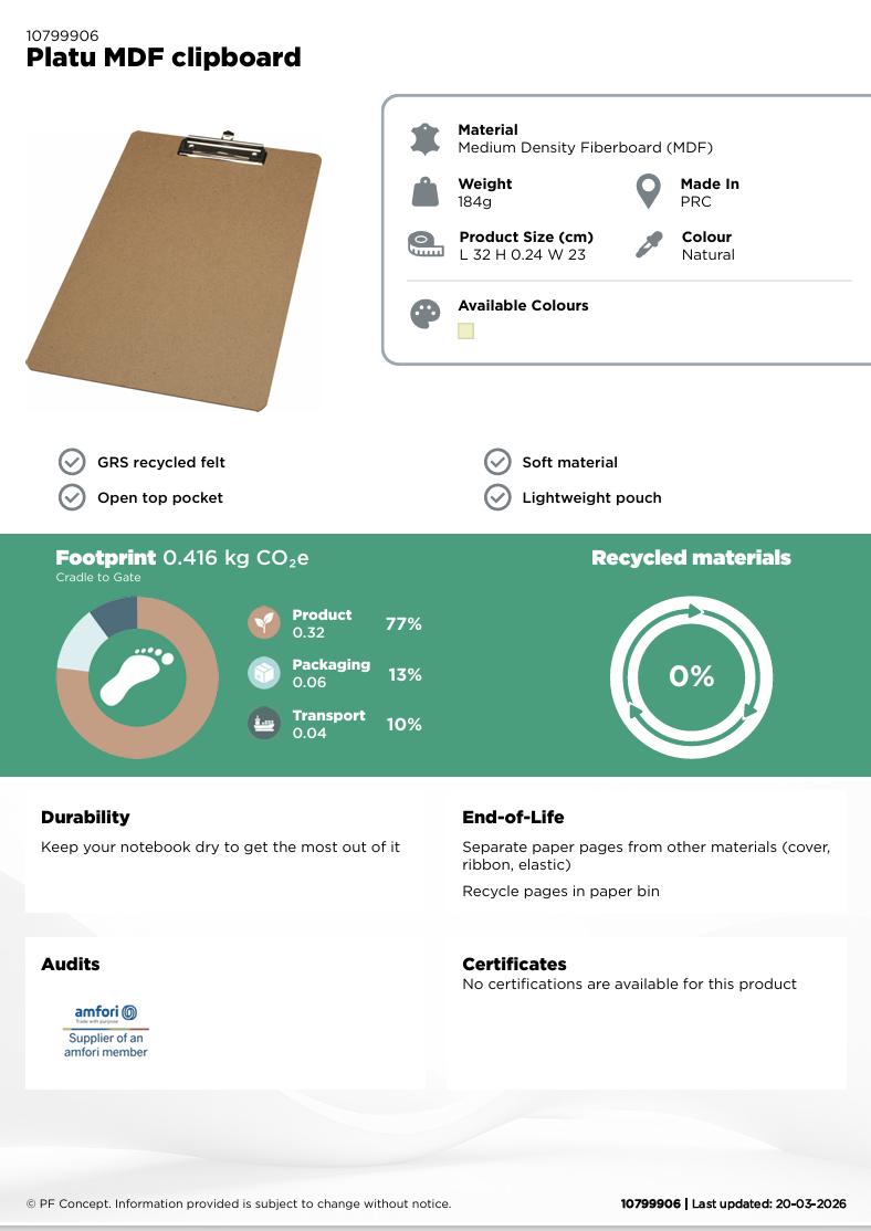 Platu MDF utklippstavle - Naturhvit