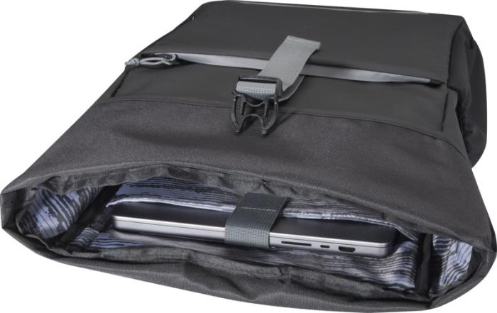 Aqua 15" GRS resirkulert vannavstøtende laptopveske, 14L - Solid svart