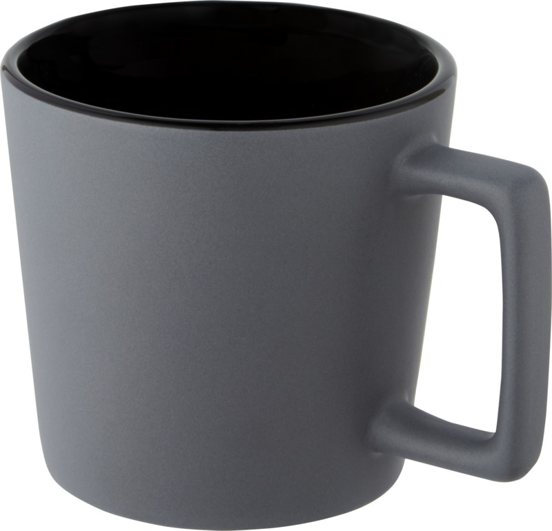 Cali keramikkrus med matt overflate 370 ml. - Solid svart / Matt grå